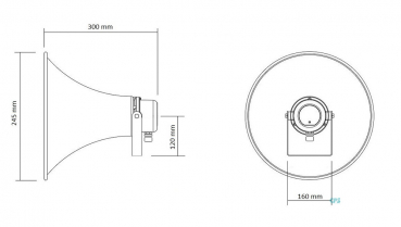 TEMA AD630S SIP IP Pressure chamber loudspeaker, gray aluminum loudspeaker AD630S