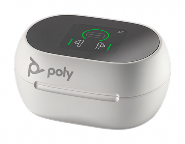 Poly Voyager Free 60+ UC M White Sand Earbuds +BT700 USB-A Adapter +Touchscreen Charge Case 7Y8G7AA, 216755-01