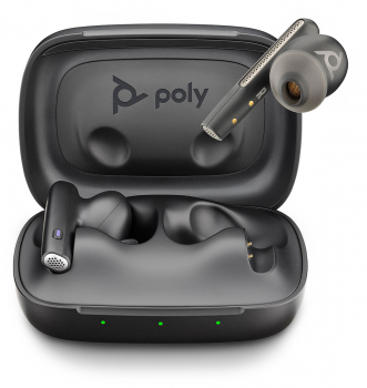 Poly Voyager Free 60 UC M Carbon Black Earbuds +BT700 USB-C Adapter +Basic Charge Case 7Y8L8AA, 220757-02