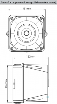 Preview: FHF Schallgeber X10 Midi 10-60 VDC Gehäuse rot 21532213