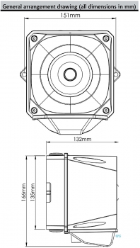 FHF Sounder-Strobe light-Combination X10 LED Midi dark grey body 115/230 VAC magenta lens 22540787