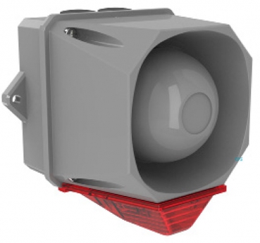 FHF Sounder-Strobe light-Combination X10 LED Mini dark grey body 10-60 VAC-DC blue lens 22531385