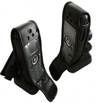 Alcatel 400 DECT-Handset phone case Leather case with rotating clip opening at the bottom NEW