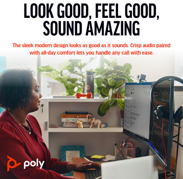 Preview: Poly Blackwire 3325 Stereo Microsoft Teams USB-C Headset +3.5mm Plug +USB-C/A Adapter 8X222AA, 214017-101