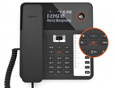 Preview: Gigaset DESK 800A schwarz, LC-Display, Anrufbeantworter, Freisprechen, RJ-9 Headsetport S30350-H225-B101