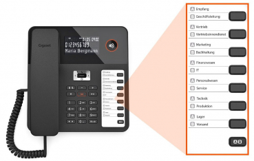 Preview: Gigaset DESK 800A schwarz, LC-Display, Anrufbeantworter, Freisprechen, RJ-9 Headsetport S30350-H225-B101