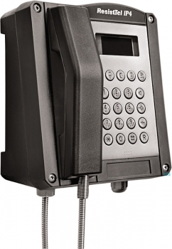 FHF Wetterfestes Telefon ResistTel IP4, schwarz mit 2x LAN FHF114411220