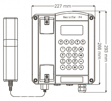 FHF Wetterfestes Telefon ResistTel IP4, schwarz mit 2x LAN FHF114411220