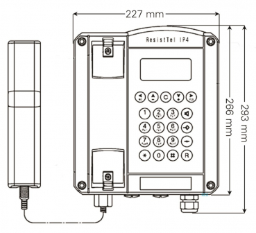 Preview: FHF Wetterfestes Telefon ResistTel IP4, rot mit 2x LAN FHF114411222
