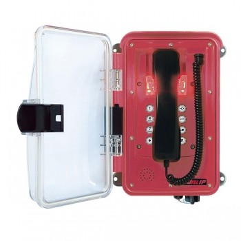 FHF Wetterfestes Telefon InduTel-LED UL rot mit optischer Anrufkennung 112645060290