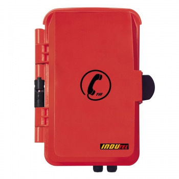 FHF Weatherproof Telephone InduTel ZB red synthetic housing with protection door without keypad 1126450202
