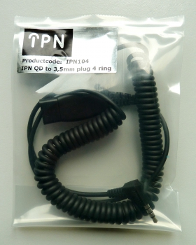 IPN QD to 3,5mm 90 degrees jack plug with 3 rings (Smartphone, iPhone) IPN104