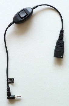 Jabra QD on 2,5mm jack plug smooth 0,3 meters Philips Ericsson Gigaset 8800-00-55 NEW