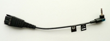 Jabra QD auf 2,5mm Klinke gewinkelter Stecker 15cm für Panasonic 8800-00-46 NEU