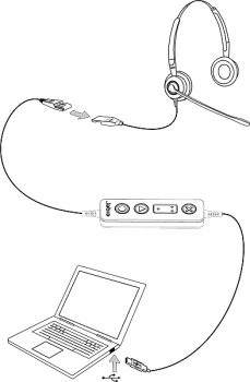 Jabra LINK 260 MS USB Adapter QD on USB 260-19