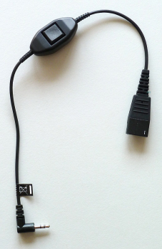 Jabra QD auf 2,5mm Klinke glatt 0,3 Meter OpenStage, Ascom, Gigaset 8800-00-55
