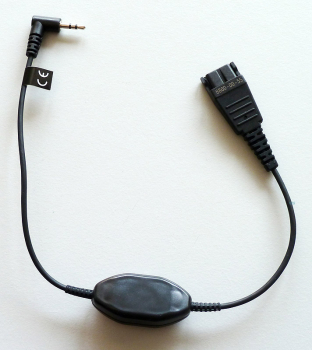 Preview: Jabra QD auf 2,5mm Klinke glatt 0,3 Meter OpenStage, Ascom, Gigaset 8800-00-55