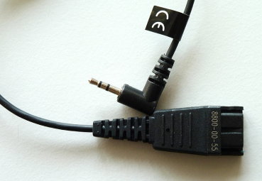 Preview: Jabra QD auf 2,5mm Klinke glatt 0,3 Meter OpenStage, Ascom, Gigaset 8800-00-55