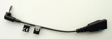 Jabra QD to 2,5mm jack plug angled connector 15cm for Ascom Panasonic 8800-00-46