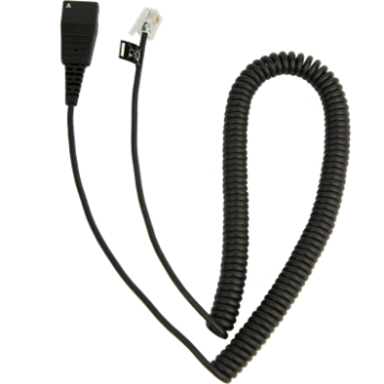 Jabra QD auf RJ10 spiral 0,5 - 2 Meter für Lucent Callmaster / Cisco / Plantronics PLX A-22 8800-01-37