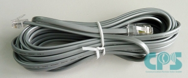 Telephone cable telephone line cord 6 m RJ11/RJ45 silver satin L30250-F600-A594 NEW