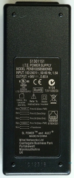 Mitel Power Supply 56VDC Ethnt PWR Adpt 100-240V 802.3AT 51301151 NEW