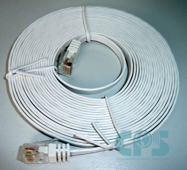 Patchcable LAN cable 2xRJ45 UTP cat. 6. slim-line 5m. white NEW