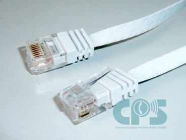 LAN-Kabel CAT6 UTP Slim 5m, Flat Slim-Line, Patchkabel, Flachkabel, für IP Telefone / Geräte, Weiss 75715-SLW