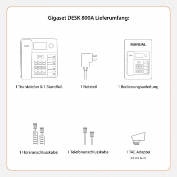 Gigaset DESK 800A schwarz, LC-Display, Anrufbeantworter, Freisprechen, RJ-9 Headsetport S30350-H225-B101