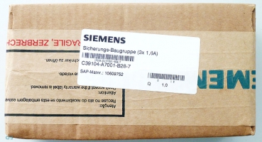 Siemens Fuse assembly MDFHX 3x1,6A C39104-A7001-B28 Image 1