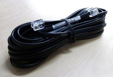 Anschlußschnur 3m Telefonkabel RJ11/RJ11 Modularkabel 4adrig 6P4C, schwarz 177325