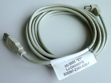 USB Kabel Stecker A auf Winkelstecker B 3m grau S30267-Z360-A30 L30250-F600-A155 NEU