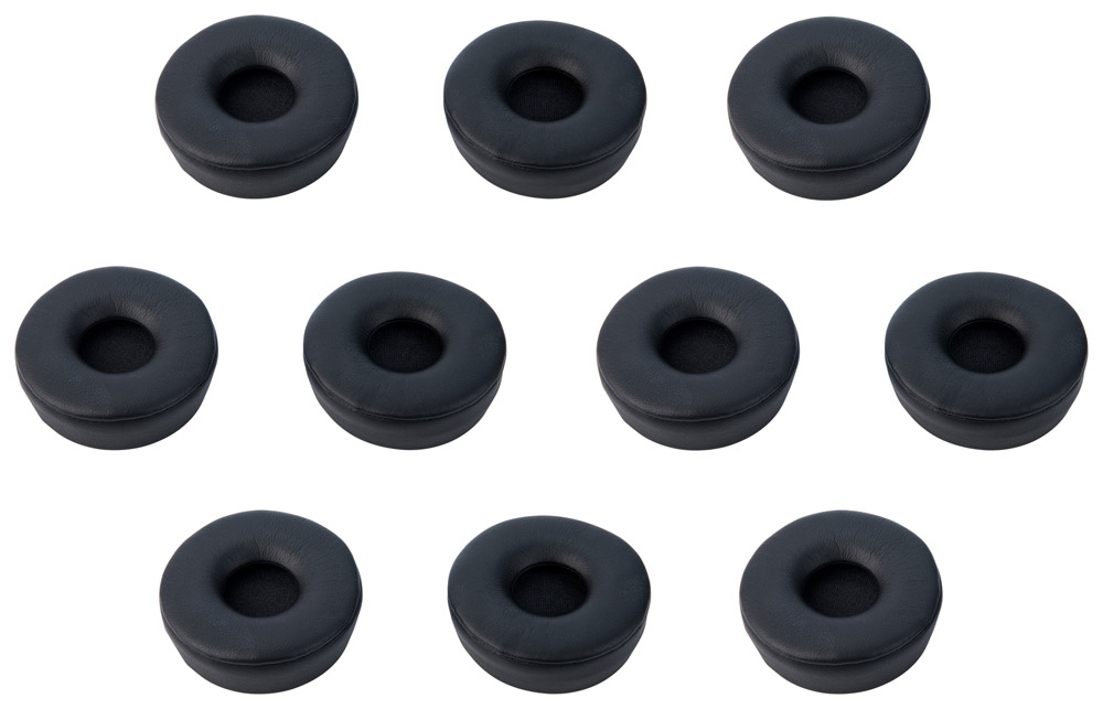 Jabra Ohrkissen Leder, 10 Stück, Mittel, Schwarz – Ersatzpolster Für Headsets, Kunstleder