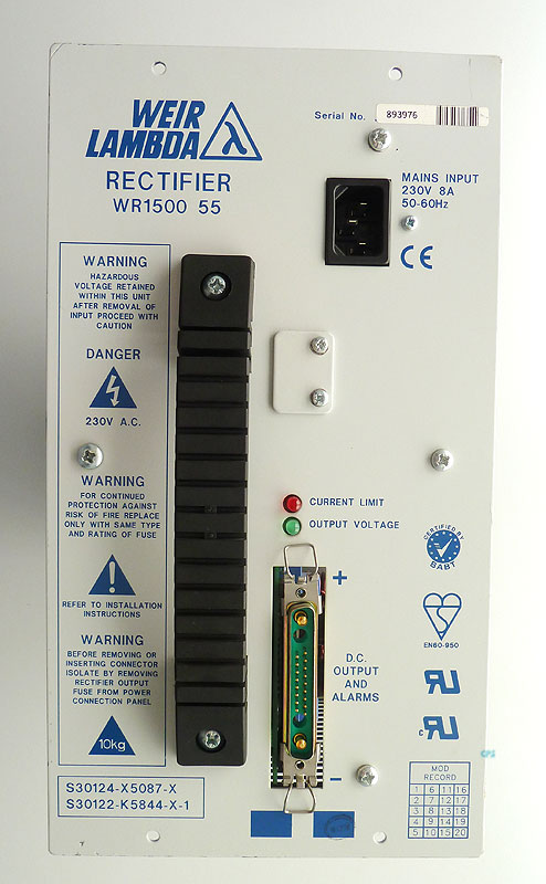 Weir Lambda WR1500 55 Rectifier Power Supply S30124-X5087-X