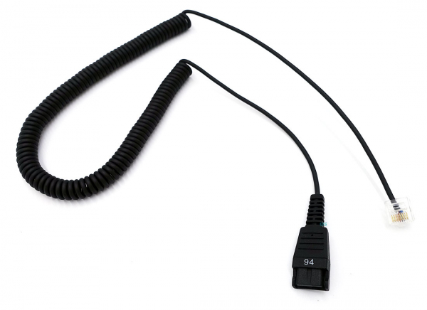 Plathosys Headset Spiral connection cable Type94 (Model 94) with Jabra QD Port on RJ45 102344