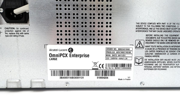 ALE OmniPCX MR3 RACK Large incl. Power Supply 3EH76027AE Refurbished