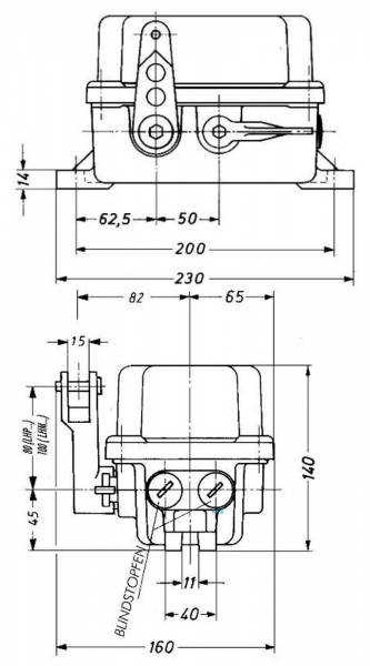 DUK Seilzugnotschalter, ATEX Zone 22 LHPEw-13/1-B-EX