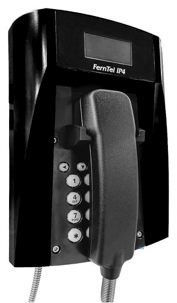 FHF Weatherproof Telephone FernTel IP4, black with armored cord FHF114211220