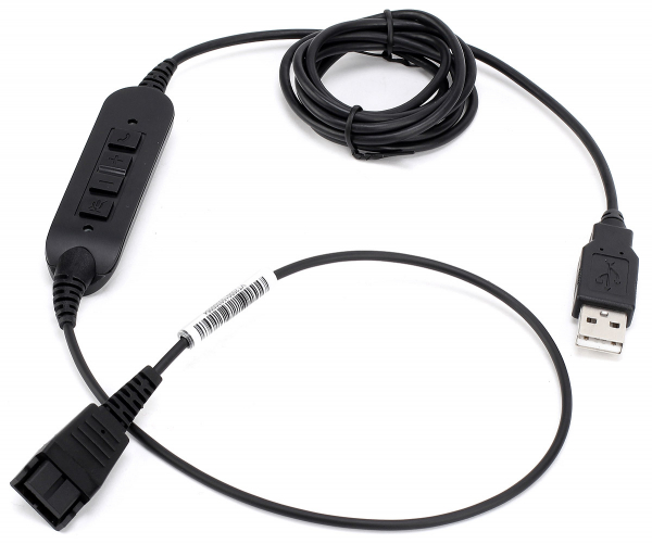 VT QD-USB Plug (03), Coiled PVC, Length 1.7 meter, Inline call function, MS Lync Skype VT-QD10018