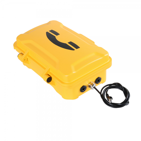 J&R JR101-FK-GSM Weatherproof Telephone, Keypad, Yellow, protection door