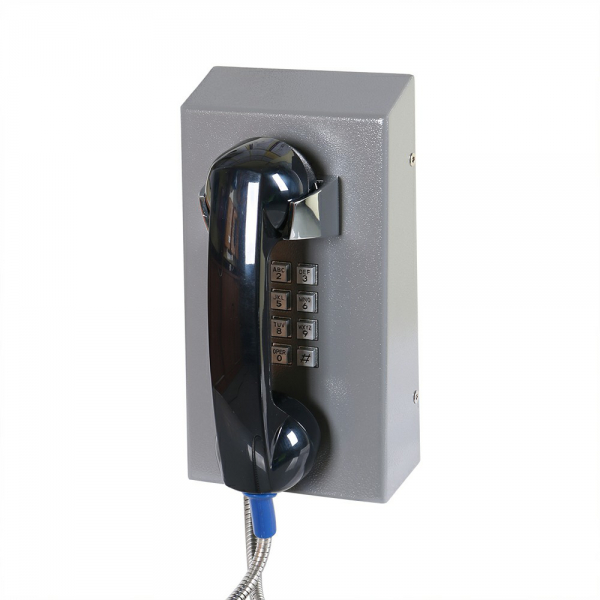 J&R JR201-FK-Analog Anti-vandal Telephone, Keypad, Gray