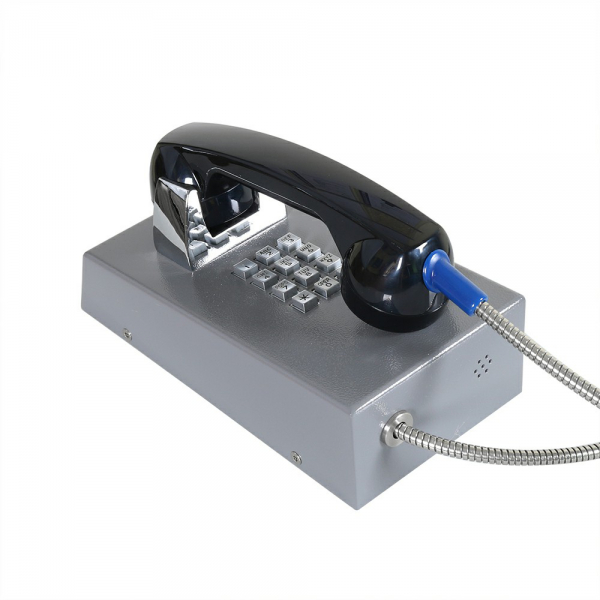 J&R JR201-FK-Analog Anti-vandal Telephone, Keypad, Gray