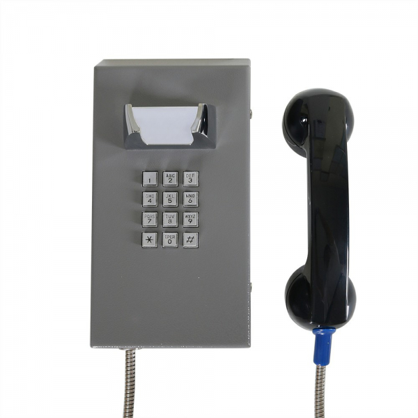 J&R JR201-FK-Analog Anti-vandal Telephone, Keypad, Gray