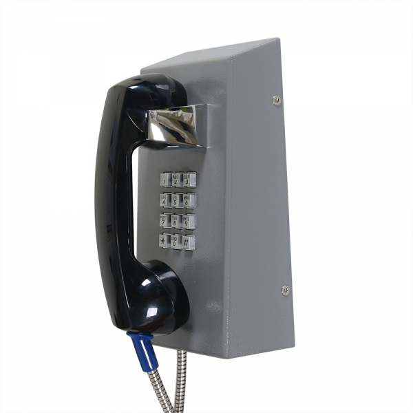 J&R JR201-FK-Analog Anti-vandal Telephone, Keypad, Gray