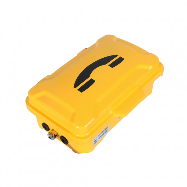 J&R JR101-FK-L-Analog Weatherproof Telephone, Keypad, LED lamp, Yellow, protection door