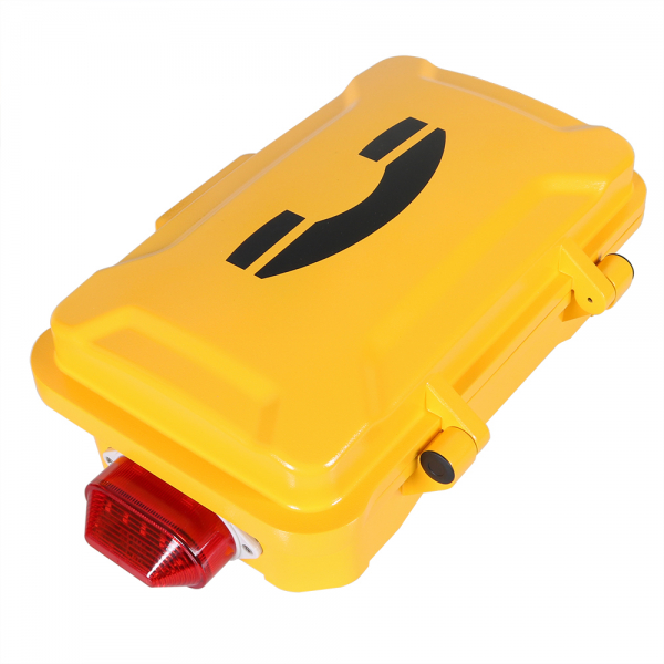J&R JR101-FK-L-Analog Weatherproof Telephone, Keypad, LED lamp, Yellow, protection door