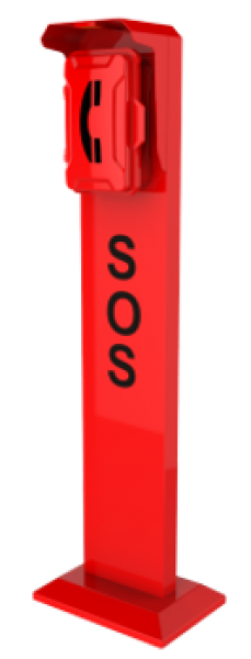 J&R JR-TP-03 Emergency Telephone Pillar, Red, galvanized steel 1500 x 436 x 306 mm