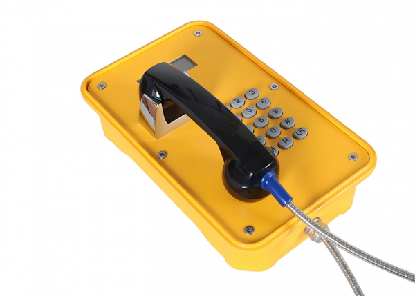 J&R JR105-FK-SIP Weatherproof Telephone, Keypad, LCD display, Yellow