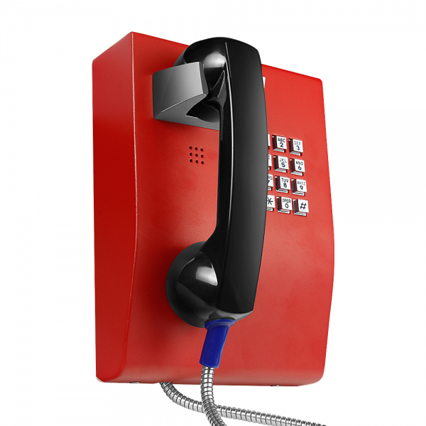J&R JR206-FK-SIP Anti-vandal Telephone, Keypad, Red