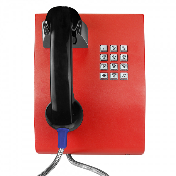 J&R JR206-FK-SIP Anti-vandal Telephone, Keypad, Red